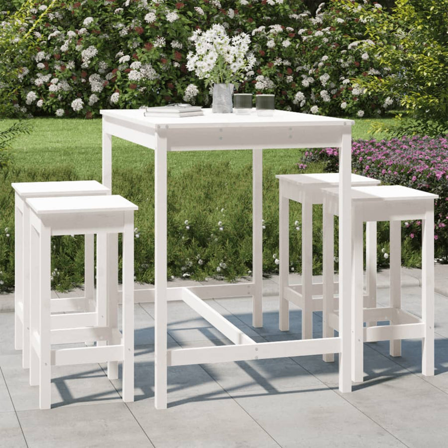 Set Mobilier De Bar Pentru Grădină, 5 Piese,, Lemn Masiv Pin