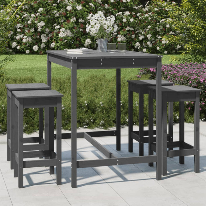 Set Mobilier De Bar Pentru Grădină, 5 Piese,, Lemn Masiv Pin