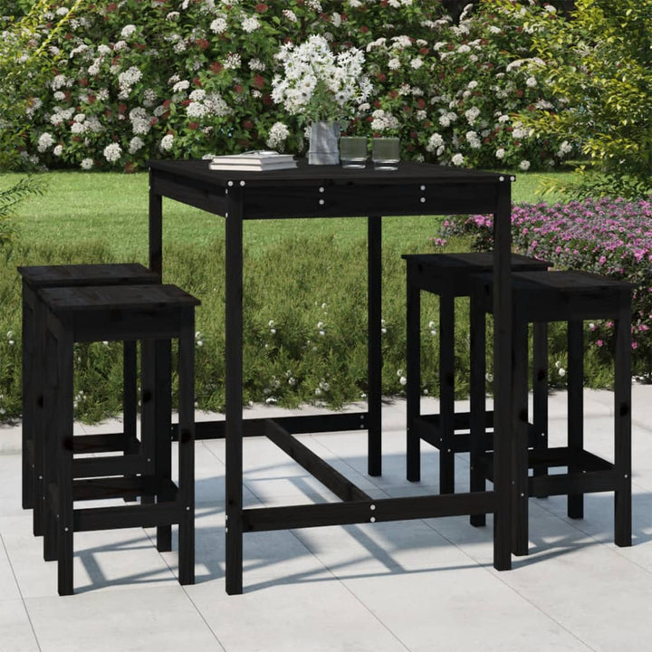 Set Mobilier De Bar Pentru Grădină, 5 Piese,, Lemn Masiv Pin