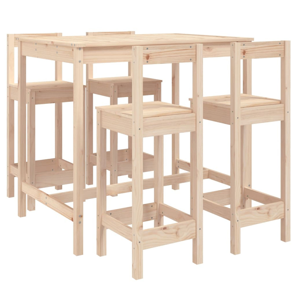 Set Mobilier De Bar Pentru Grădină, 5 Piese, Lemn Masiv De Pin