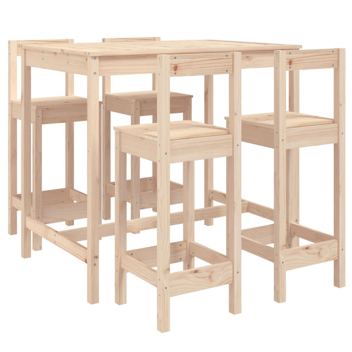 Set Mobilier De Bar Pentru Grădină, 5 Piese, Lemn Masiv De Pin