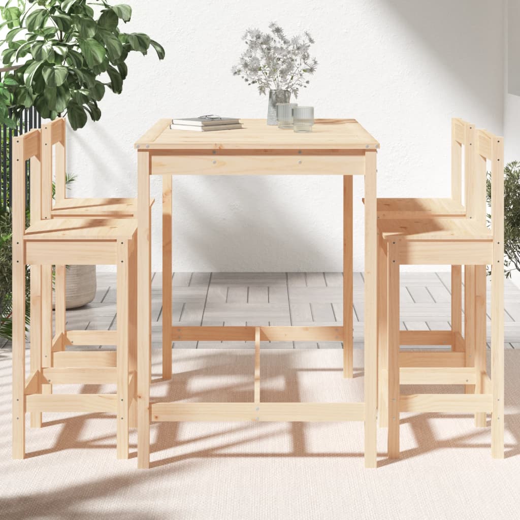 Set Mobilier De Bar Pentru Grădină, 5 Piese, Lemn Masiv De Pin