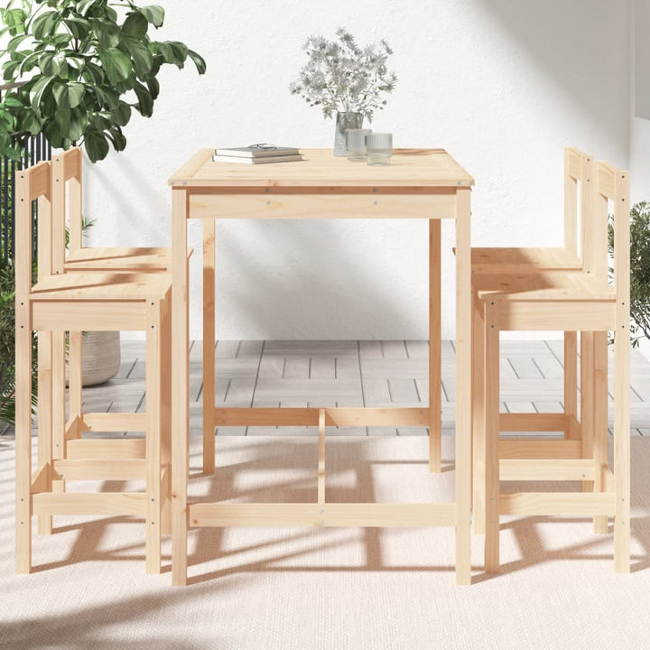 Set Mobilier De Bar Pentru Grădină, 5 Piese, Lemn Masiv De Pin