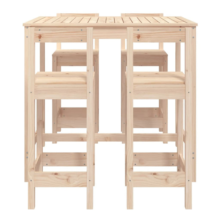 Set Mobilier De Bar Pentru Grădină, 5 Piese, Lemn Masiv De Pin