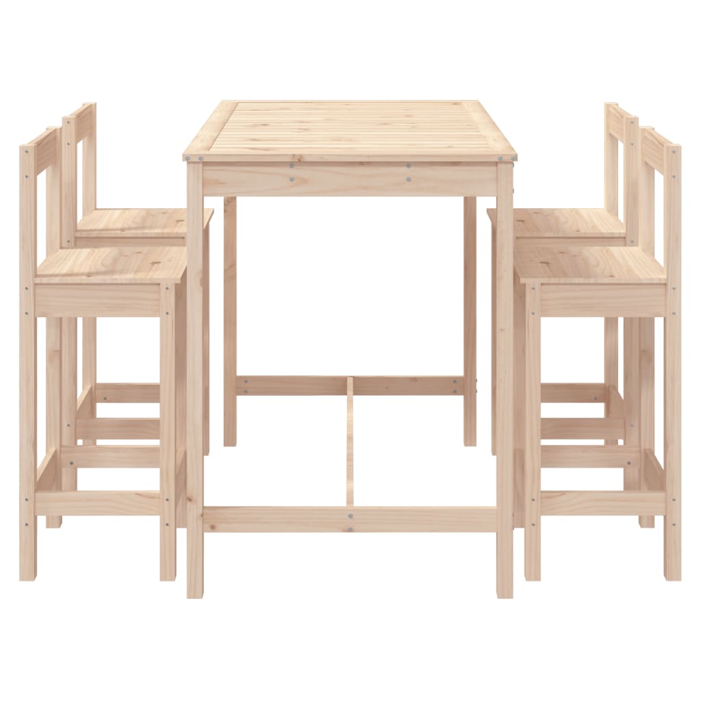 Set Mobilier De Bar Pentru Grădină, 5 Piese, Lemn Masiv De Pin