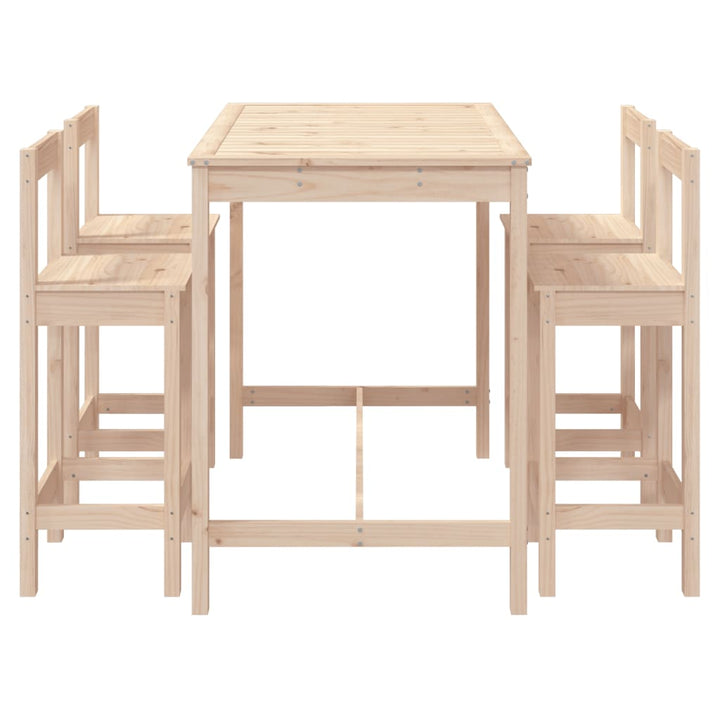 Set Mobilier De Bar Pentru Grădină, 5 Piese, Lemn Masiv De Pin