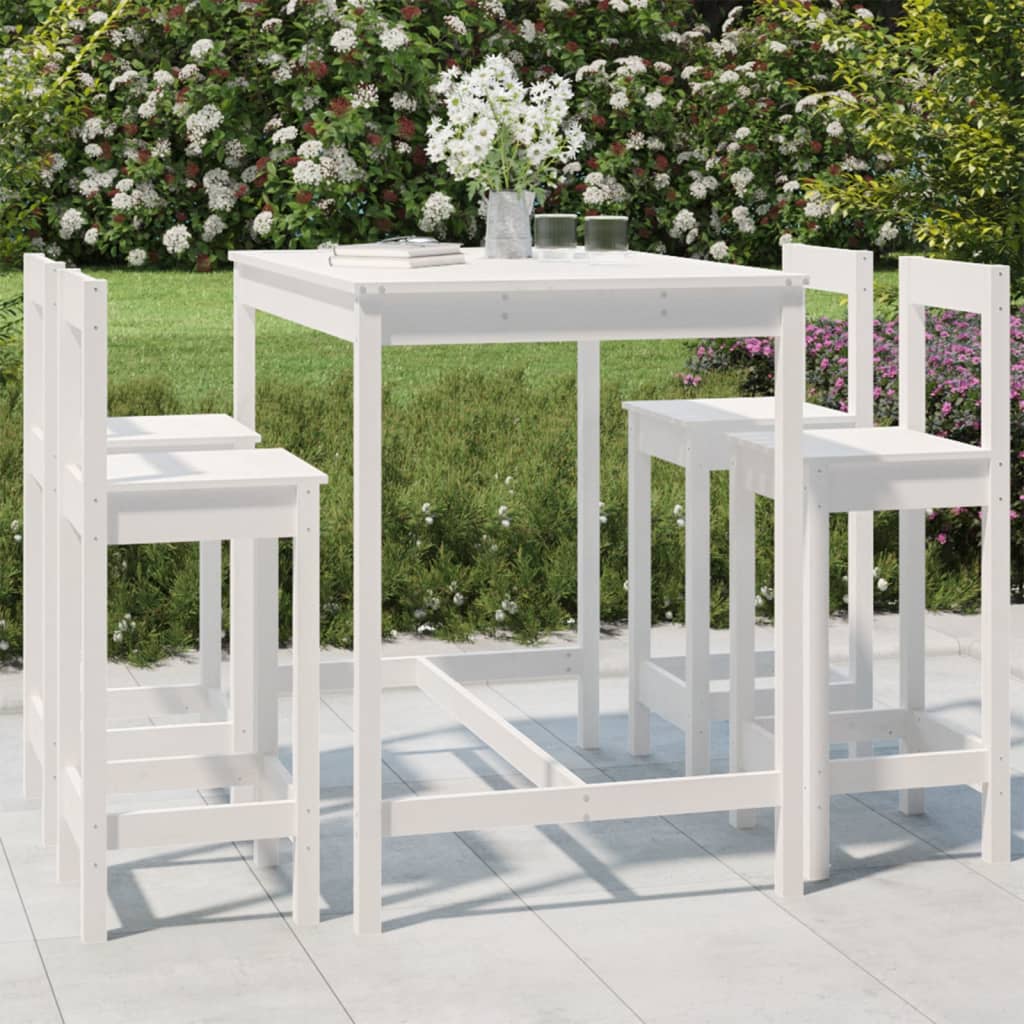 Set Mobilier De Bar Pentru Grădină, 5 Piese, Lemn Masiv De Pin