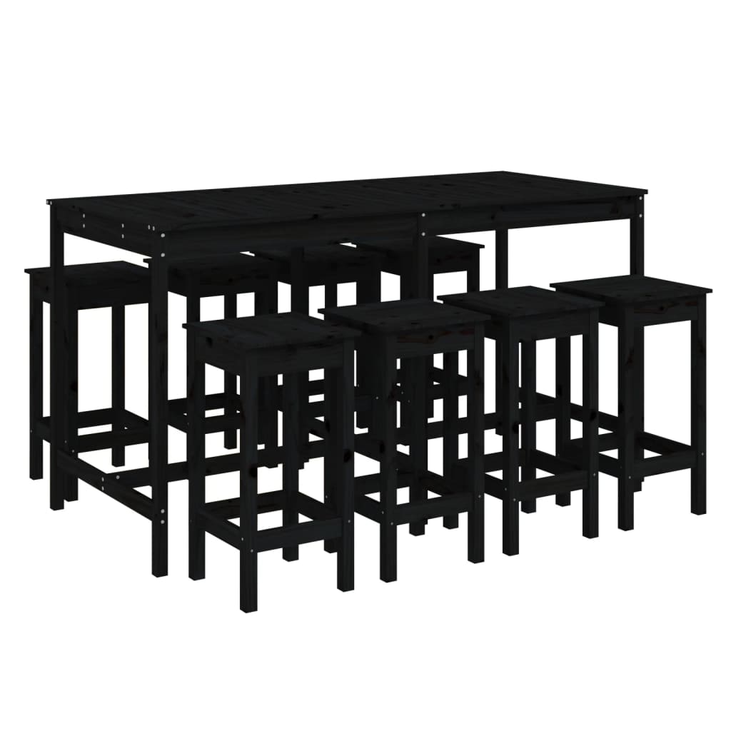 Set Bar De Grădină, 9 Piese, , Lemn Masiv De Pin