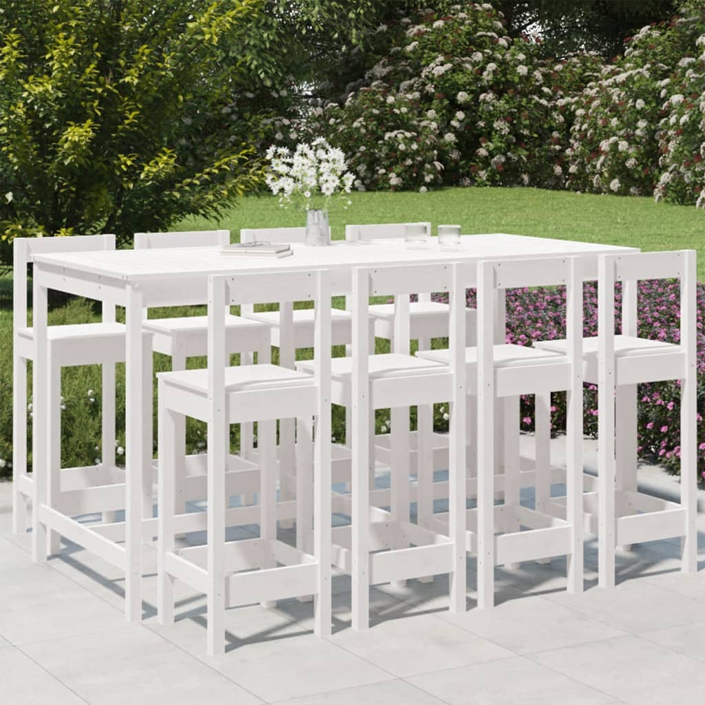 Set Bar De Grădină, 9 Piese, , Lemn Masiv De Pin