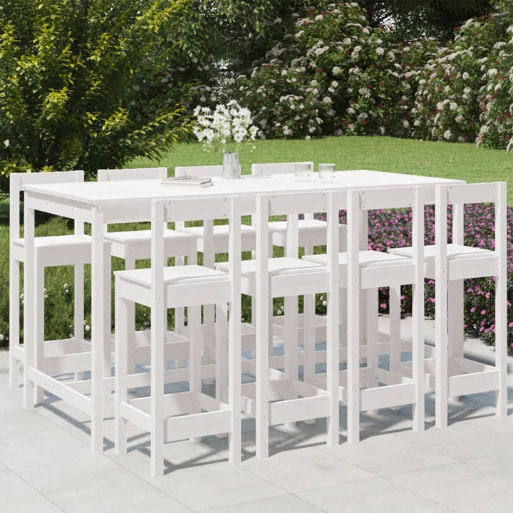 Set Bar De Grădină, 9 Piese, , Lemn Masiv De Pin
