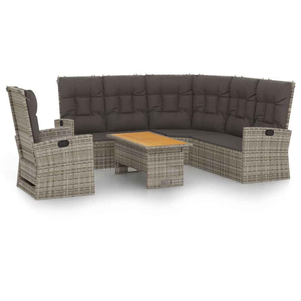 Set Mobilier De Grădină Cu Perne, 3 Piese, , Poliratan