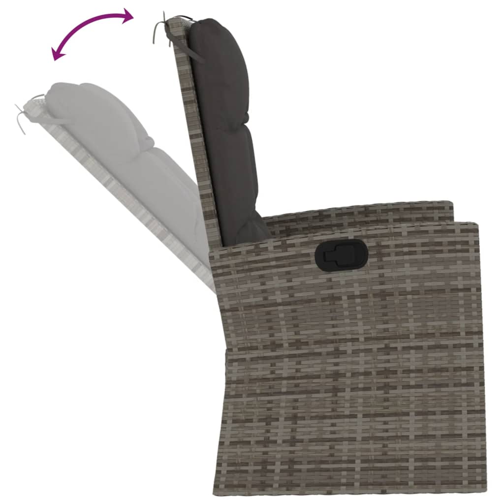 Set Mobilier De Grădină Cu Perne, 3 Piese, , Poliratan