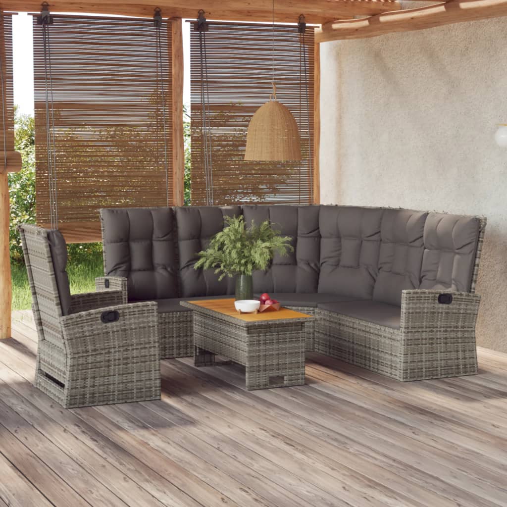 Set Mobilier De Grădină Cu Perne, 3 Piese, , Poliratan