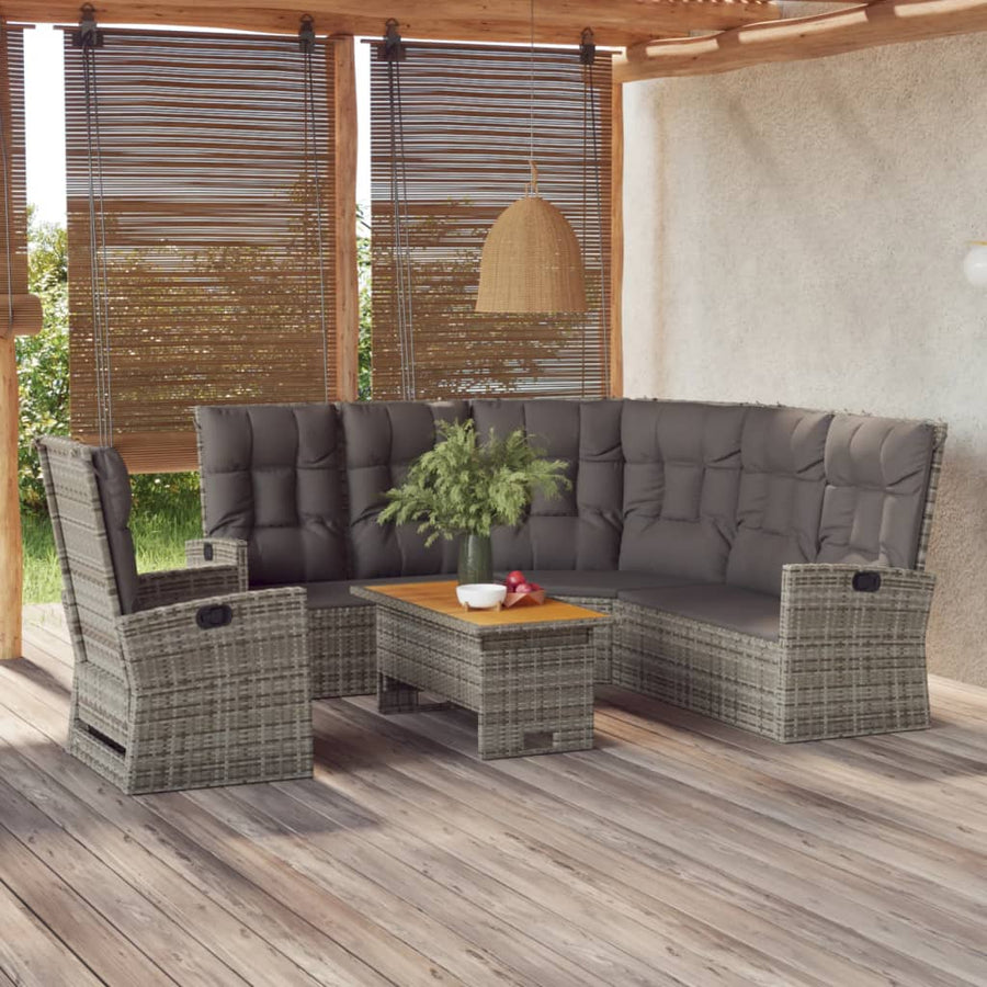 Set Mobilier De Grădină Cu Perne, 3 Piese, , Poliratan
