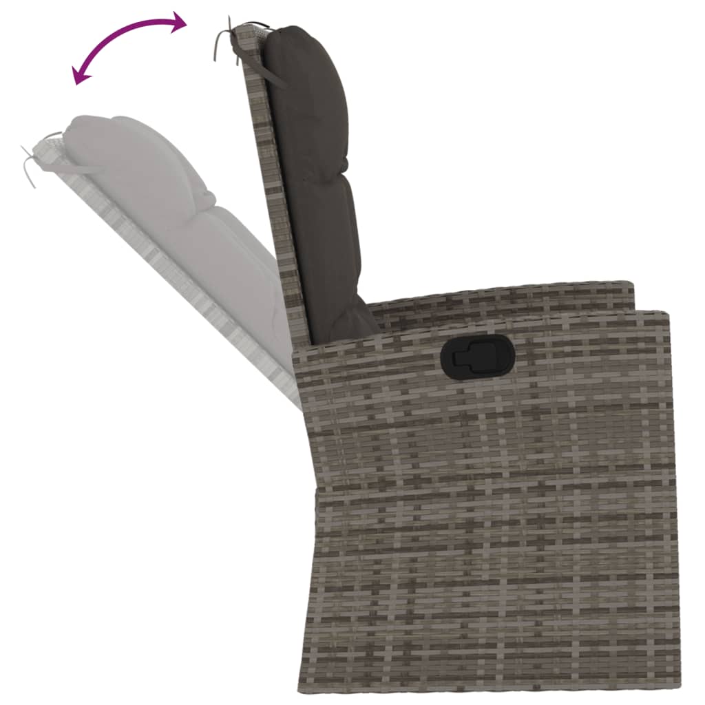 Bancă Rabatabilă De Grădină Cu Perne, , 118 Cm, Poliratan