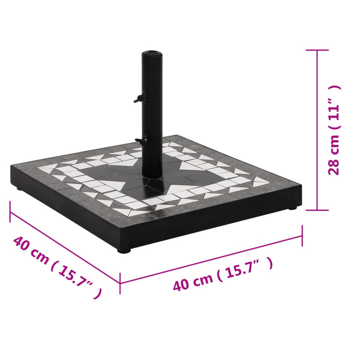 Suport Umbrelă De Soare, Negru Și Alb, , 12 Kg