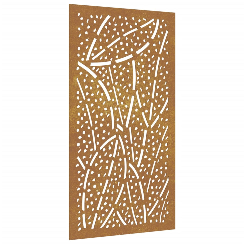 Decor Perete De Grădină 105X55 Cm Design Frunze Oțel Corten