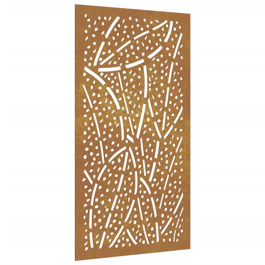 Decor Perete De Grădină 105X55 Cm Design Frunze Oțel Corten
