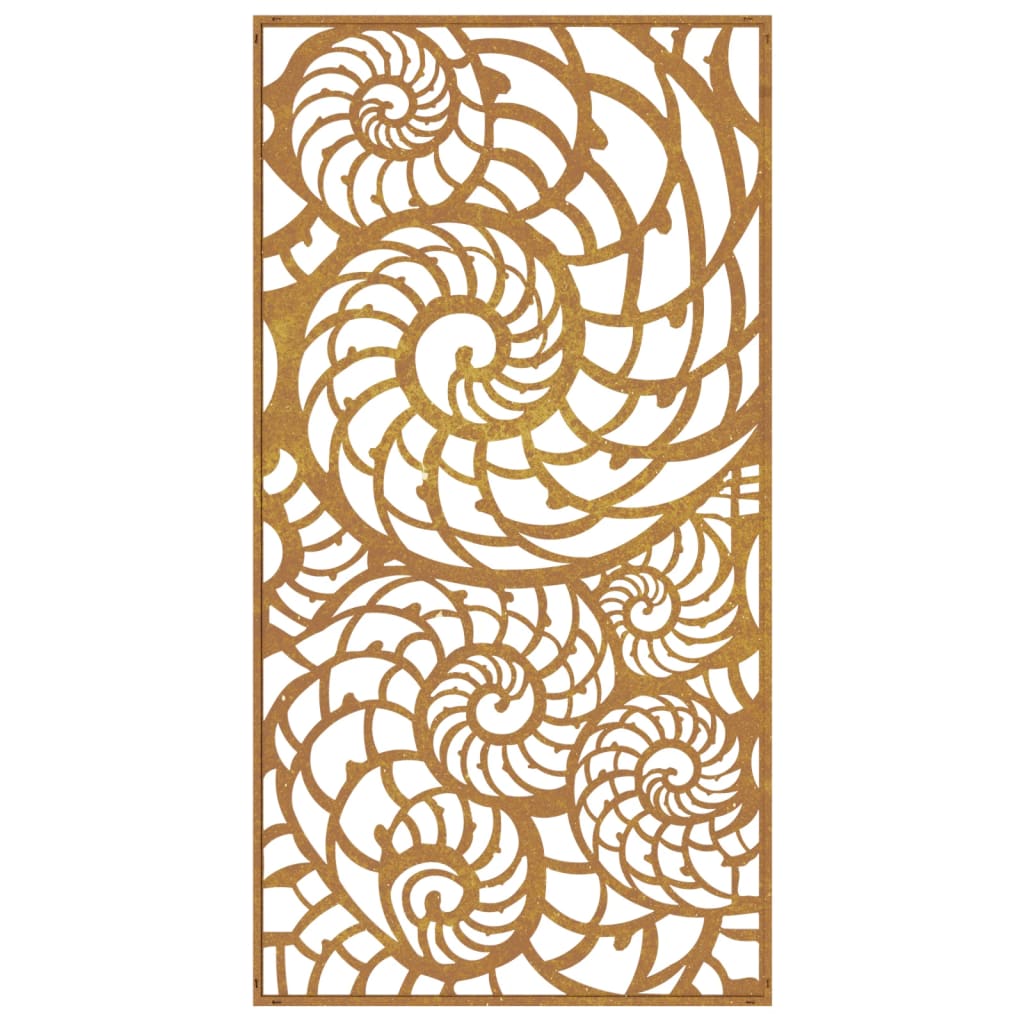 Decor Perete De Grădină 105X55 Cm Design Scoici Oțel Corten