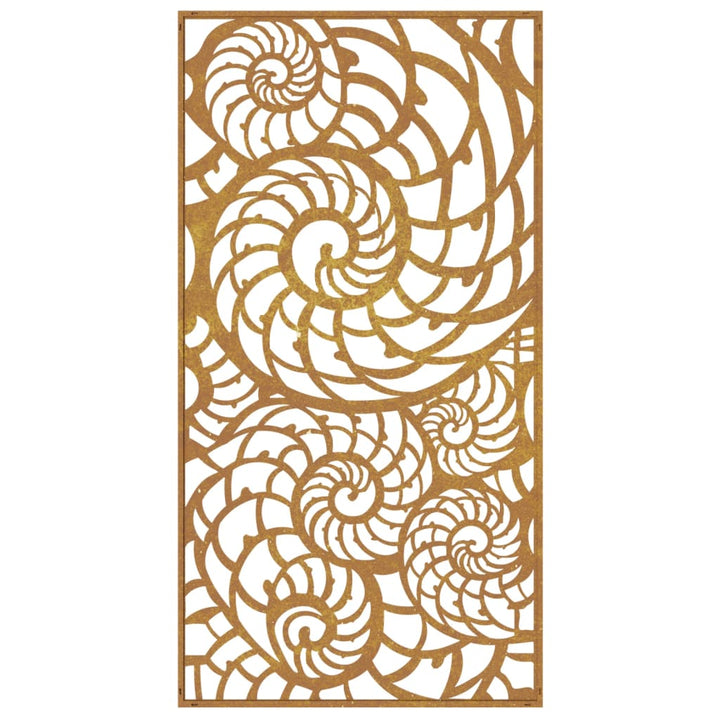 Decor Perete De Grădină 105X55 Cm Design Scoici Oțel Corten