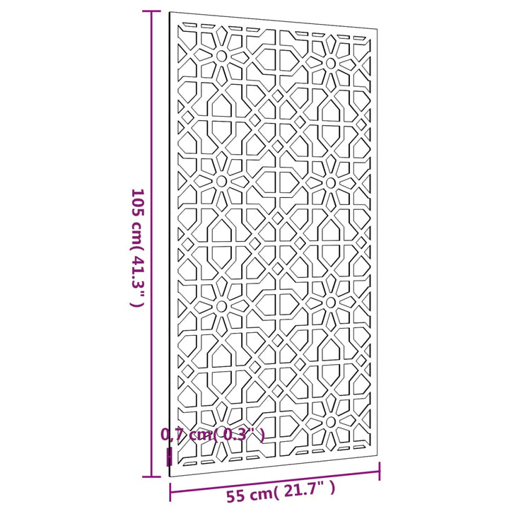 Decor Perete De Grădină 105X55 Cm Design Maur Oțel Corten