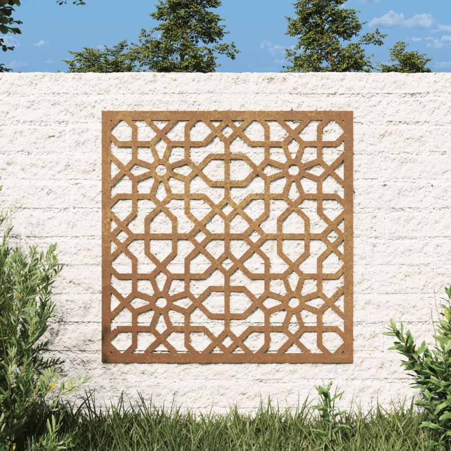 Decor Perete De Grădină 55X55 Cm, Design Maur, Oțel Corten