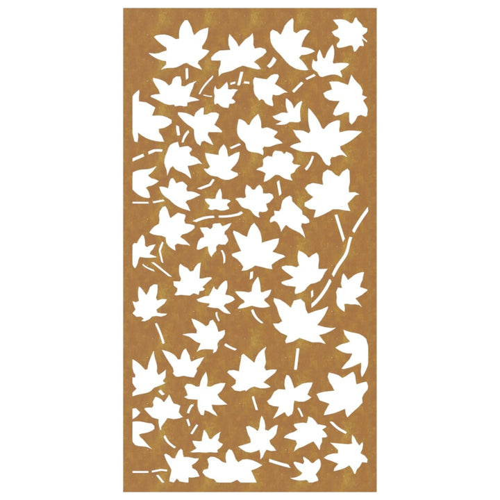 Decor De Perete 105X55 Cm Design Frunze Arțar Oțel Corten