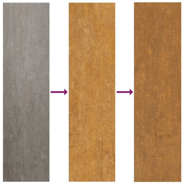 Decor De Perete 105X55 Cm Design Frunze Arțar Oțel Corten