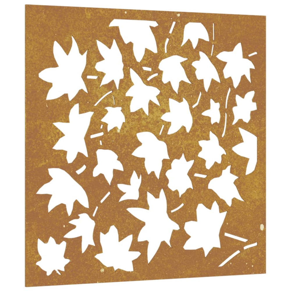 Decorațiune Perete Grădină, 55X55Cm, Oțel Corten, Frunze Arțar