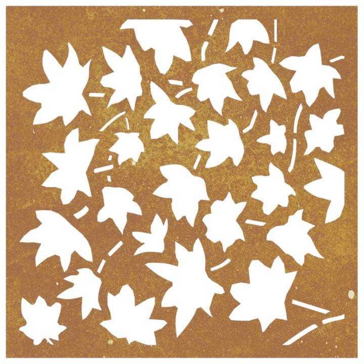 Decorațiune Perete Grădină, 55X55Cm, Oțel Corten, Frunze Arțar