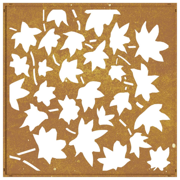 Decorațiune Perete Grădină, 55X55Cm, Oțel Corten, Frunze Arțar