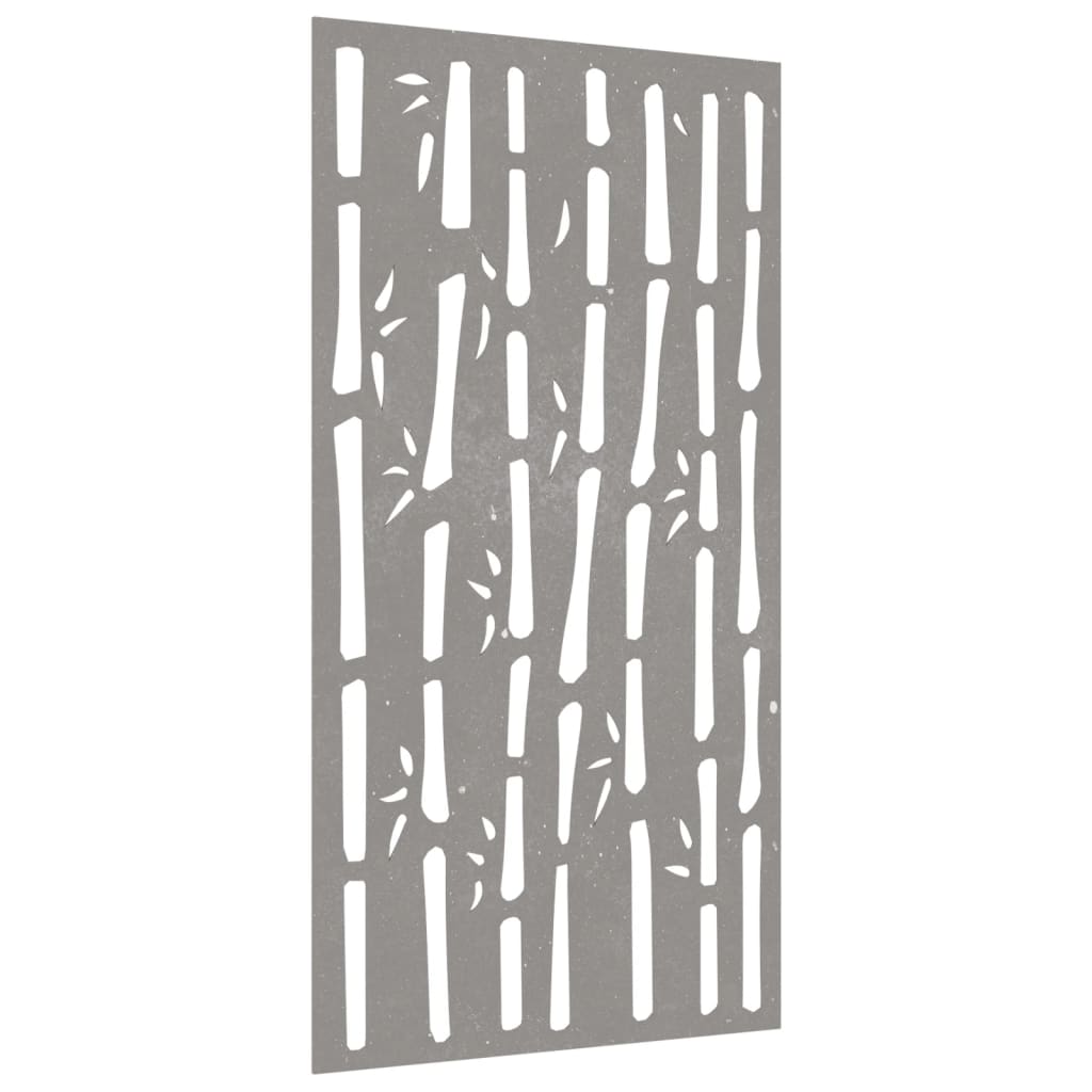 Decor Perete De Grădină 105X55 Cm Design Bambus Oțel Corten