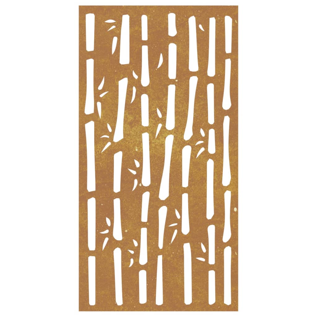 Decor Perete De Grădină 105X55 Cm Design Bambus Oțel Corten