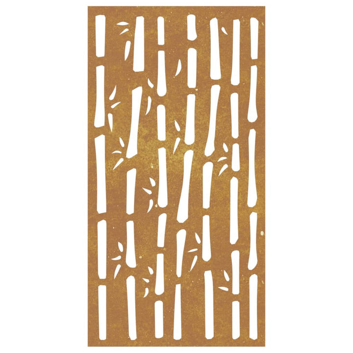 Decor Perete De Grădină 105X55 Cm Design Bambus Oțel Corten