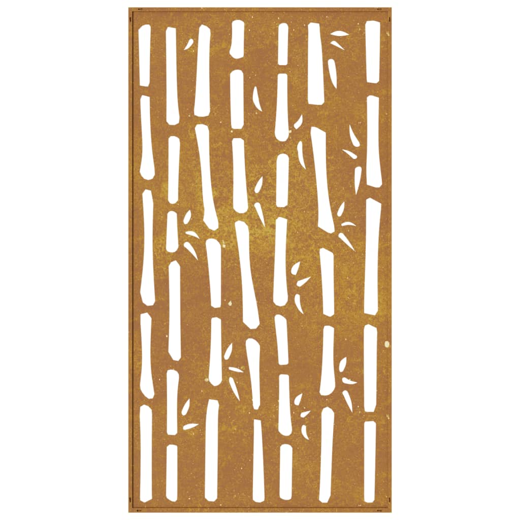 Decor Perete De Grădină 105X55 Cm Design Bambus Oțel Corten