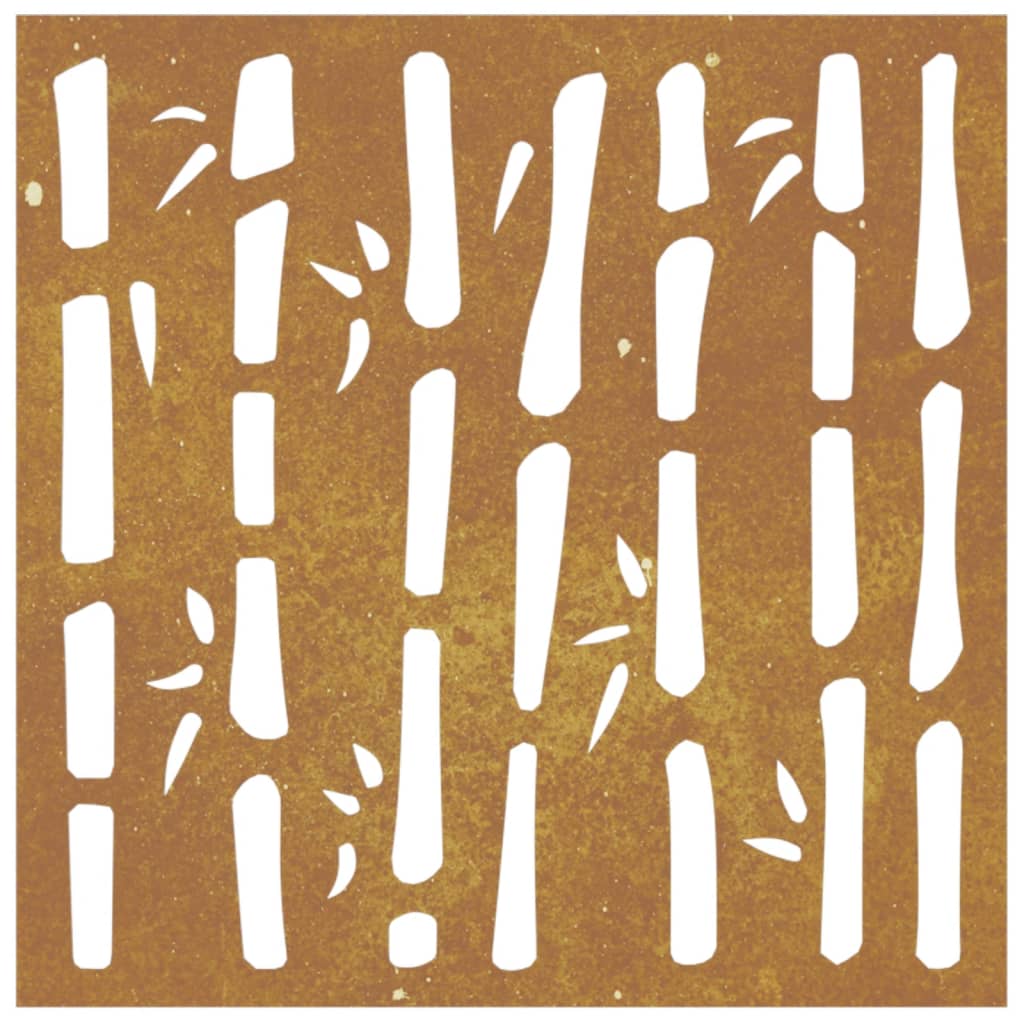 Decor Perete De Grădină 55X55 Cm Design Bambus Oțel Corten
