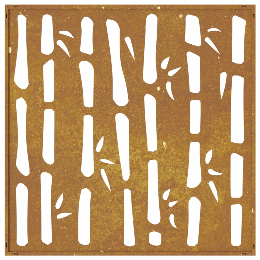 Decor Perete De Grădină 55X55 Cm Design Bambus Oțel Corten