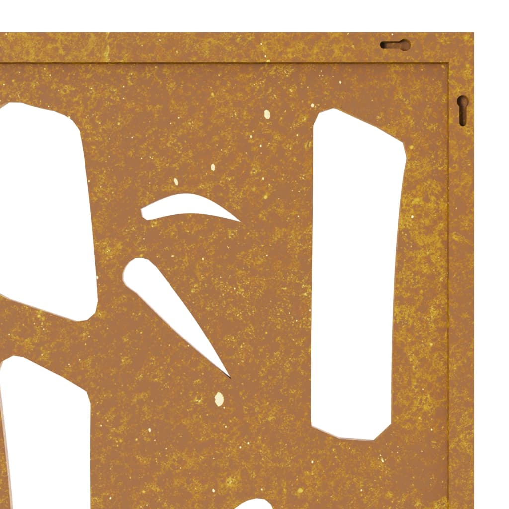Decor Perete De Grădină 55X55 Cm Design Bambus Oțel Corten