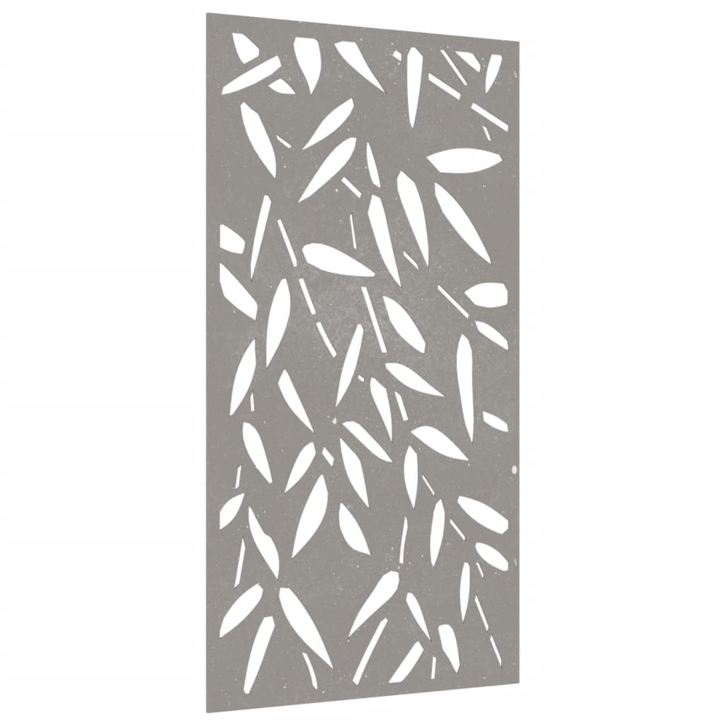 Decor De Perete 105X55 Cm Design Frunze Bambus Oțel Corten