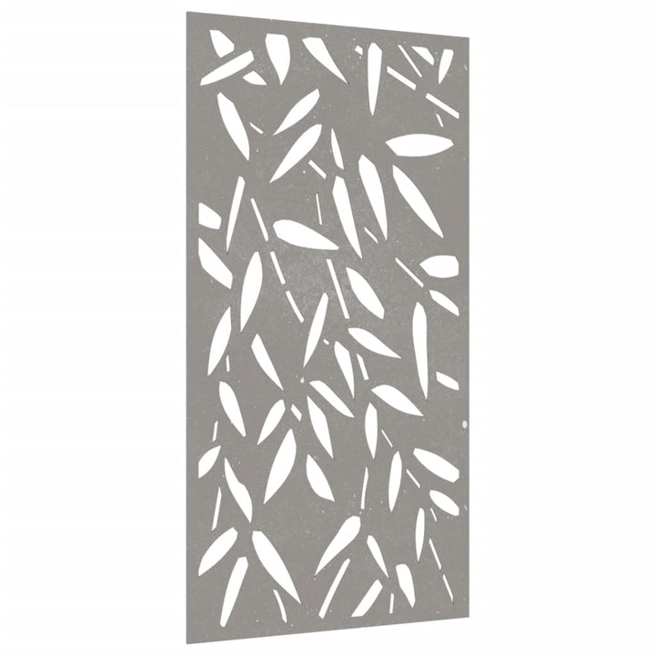Decor De Perete 105X55 Cm Design Frunze Bambus Oțel Corten