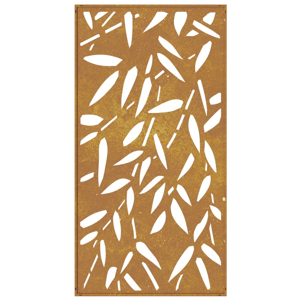 Decor De Perete 105X55 Cm Design Frunze Bambus Oțel Corten