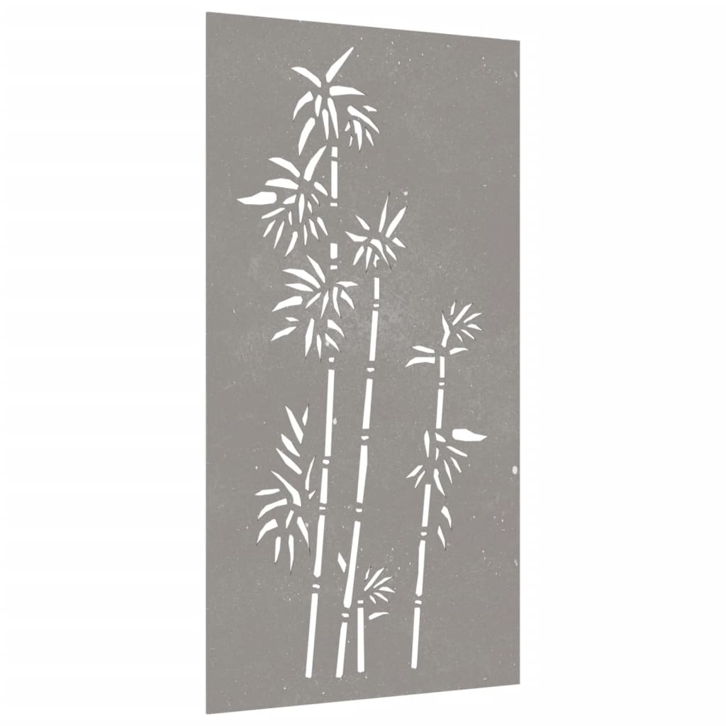 Decorație Perete De Grădină 105X55 Cm Design Bambus Oțel Corten