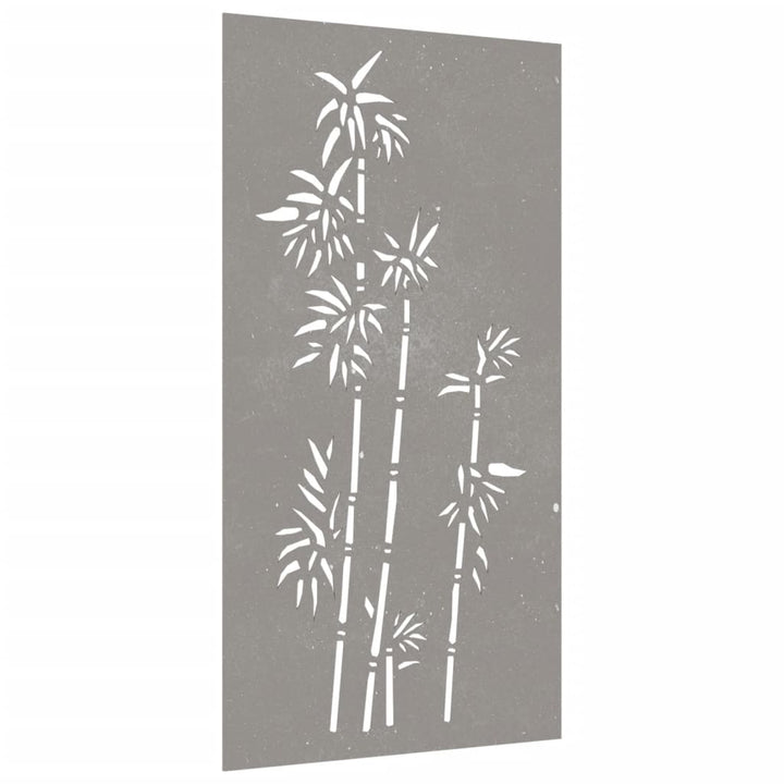 Decorație Perete De Grădină 105X55 Cm Design Bambus Oțel Corten