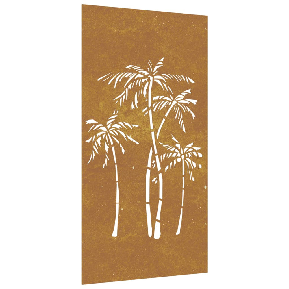 Decor De Perete De Grădină 105X55 Cm Design Palmier Oțel Corten