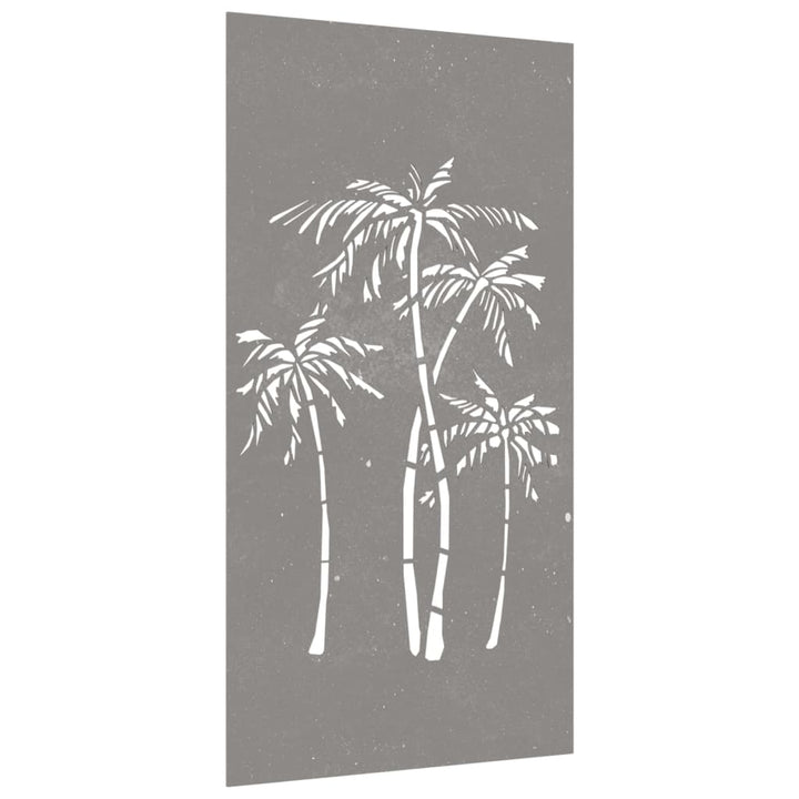 Decor De Perete De Grădină 105X55 Cm Design Palmier Oțel Corten