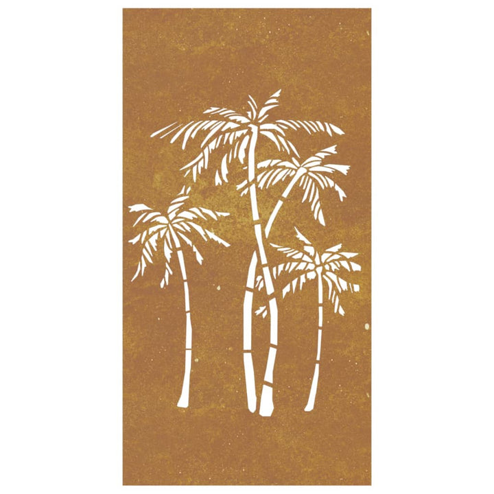 Decor De Perete De Grădină 105X55 Cm Design Palmier Oțel Corten
