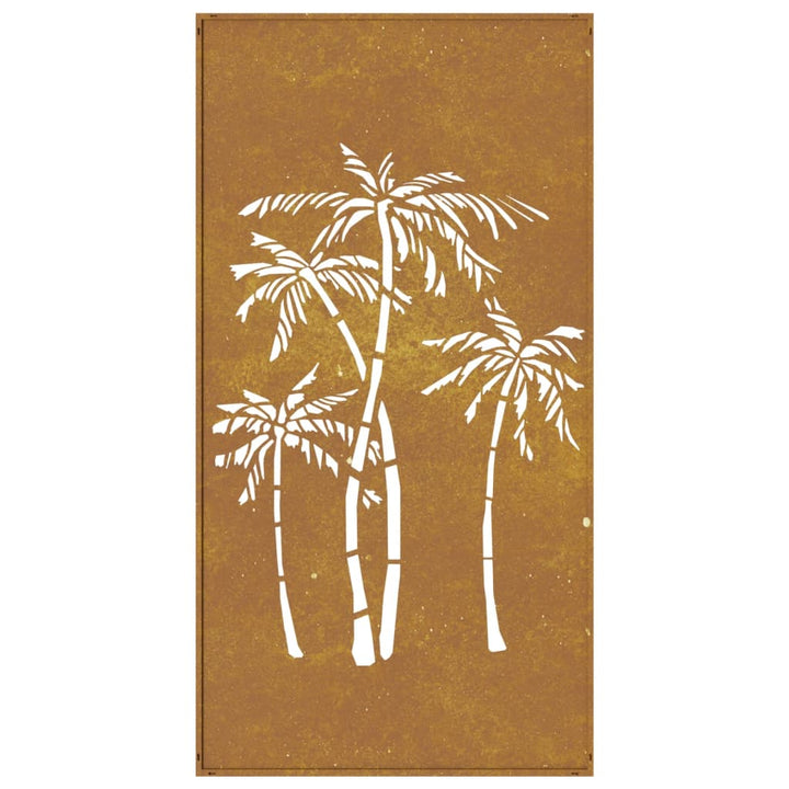 Decor De Perete De Grădină 105X55 Cm Design Palmier Oțel Corten