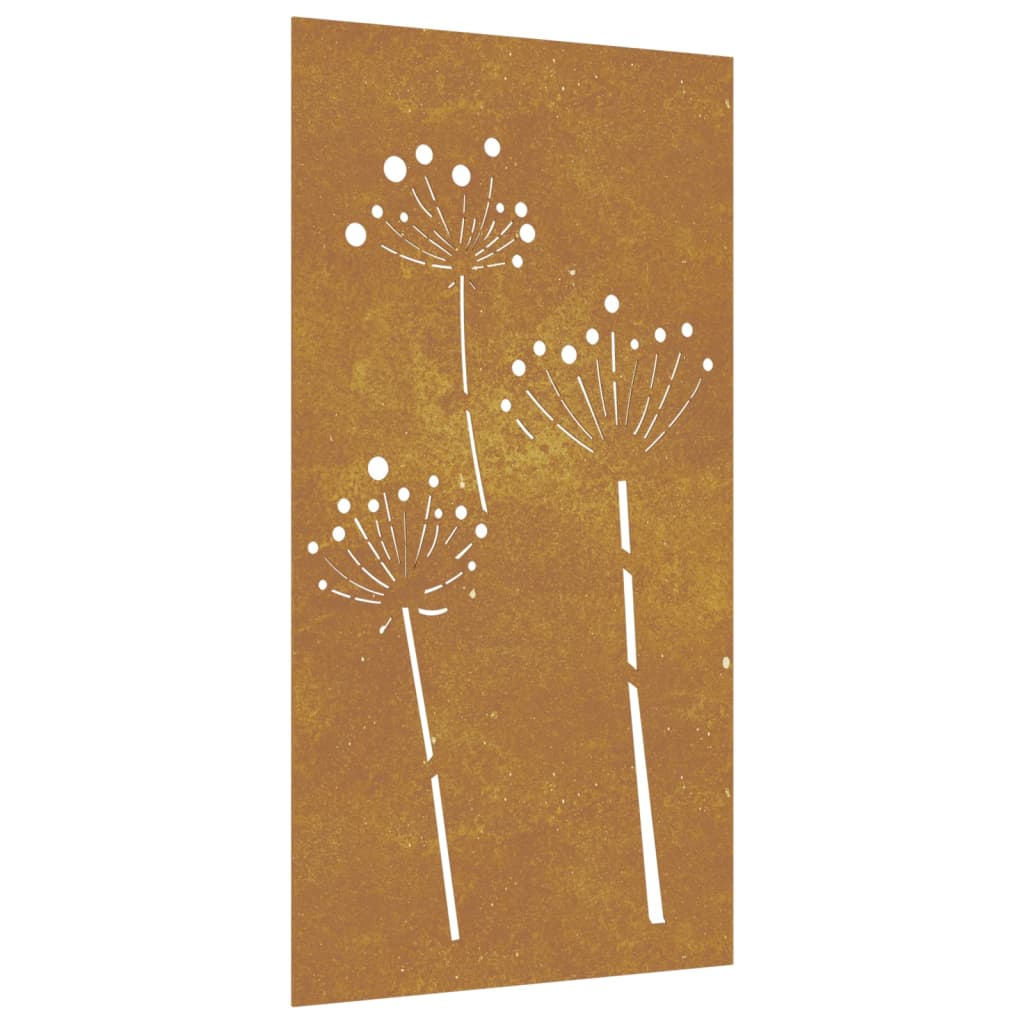 Decor Perete De Grădină 105X55 Cm Design Flori Oțel Corten