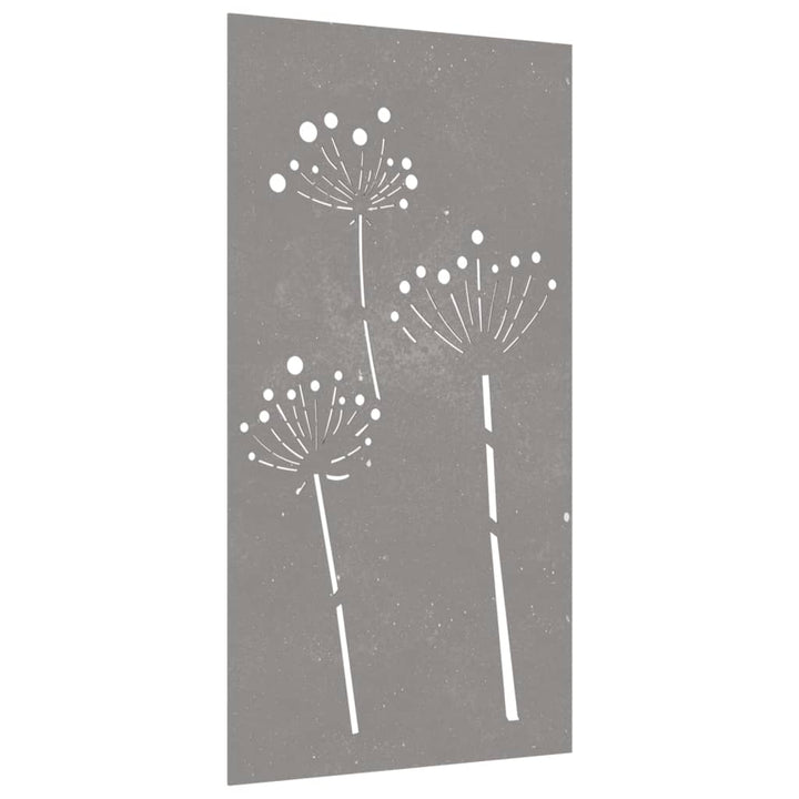 Decor Perete De Grădină 105X55 Cm Design Flori Oțel Corten