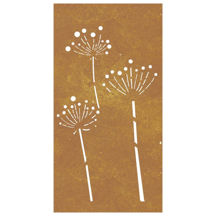Decor Perete De Grădină 105X55 Cm Design Flori Oțel Corten